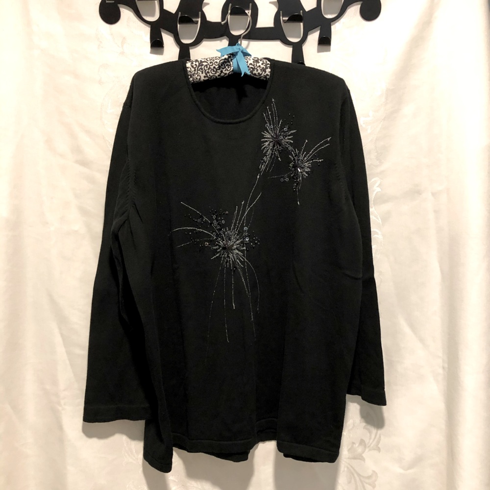 Sparkle fireworks embellished sweater
